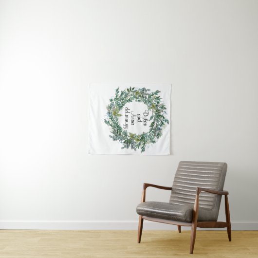 クリスマス結婚のバックドロップ、緑のフォトブース タペストリー (インサイチュ(横))