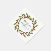 クリスマス結婚のフローラホリーウォーターの色 スタンダードカクテルナプキン (角)