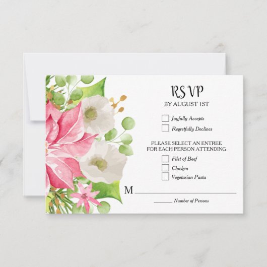 クリスマス結婚のフローラ 出欠カード (正面)