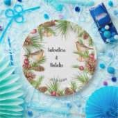 クリスマス結婚のブライダル結婚式 ペーパープレート (パーティー)