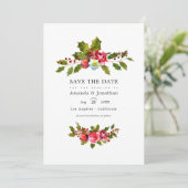 クリスマス結婚のホリー写真 セーブザデート (スタンド正面)