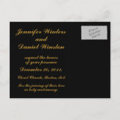 クリスマス結婚のモノグラム日付カードを保存 案内ポストカード (裏面)