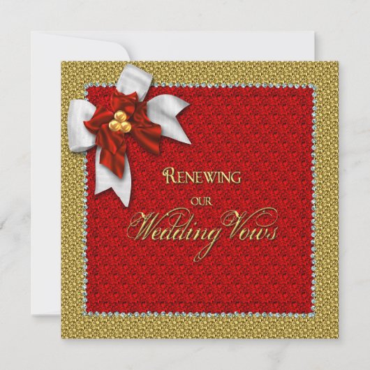 クリスマス結婚のリニューアル誓い招待状 招待状 (正面)