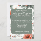 クリスマス結婚のロマンチックな写真と金ゴールドアクセント 招待状 (裏面)