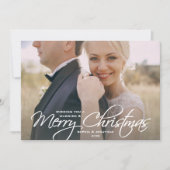クリスマス結婚の写真の新し結婚したいカップル シーズンカード (正面)