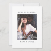 クリスマス結婚の写真カードをありがとう 招待状 (正面)