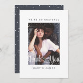 クリスマス結婚の写真カードをありがとう 招待状 (正面/裏面)