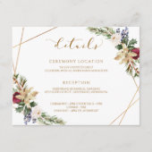 クリスマス結婚の冬のエレガントモダン詳細 エンクロージャーカード (正面)