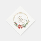 クリスマス結婚の冬のモダンリース赤 スタンダードカクテルナプキン (角)