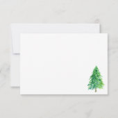 クリスマス結婚の冬の木の森の救日付 招待状 (裏面)