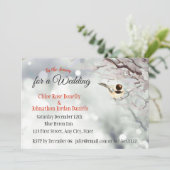 クリスマス結婚の冬の木霜の降りた々の自然 招待状 (スタンド正面)