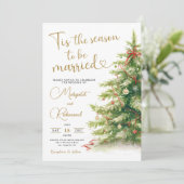 クリスマス結婚の冬の結婚式 招待状 (スタンド正面)