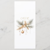 クリスマス結婚の冬エレガントの結婚式 メニュー (裏面)