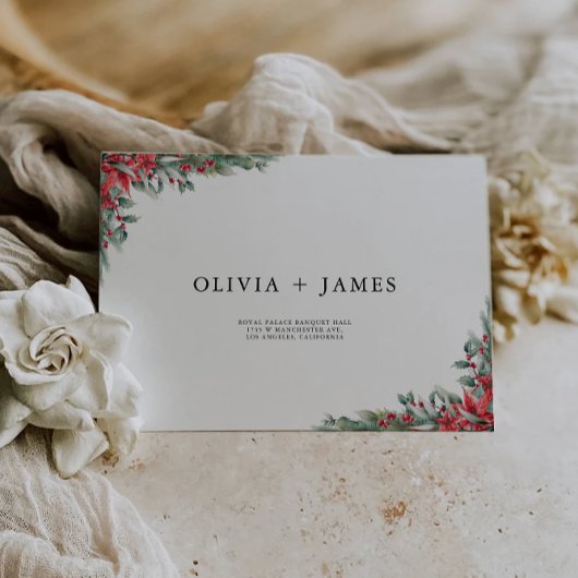 クリスマス結婚の封筒の住所テンプレート