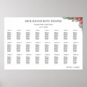 クリスマス結婚の座席表テンプレート ポスター (正面)