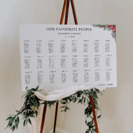 クリスマス結婚の座席表テンプレート ポスター