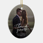 クリスマス結婚の手書写真ありがとう セラミックオーナメント (右)