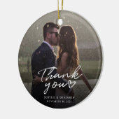 クリスマス結婚の手書写真ありがとう セラミックオーナメント (左)