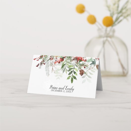 クリスマス結婚の折り畳み座席表 プレイスカード (裏面)