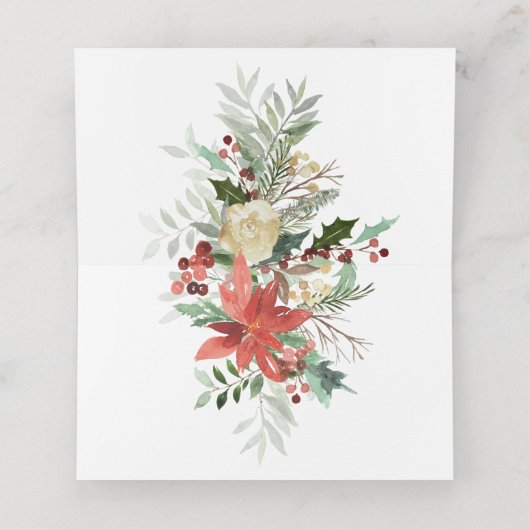 クリスマス結婚の折り畳み座席表 プレイスカード (内部開封)