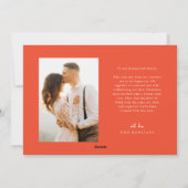 クリスマス結婚の新婚の写真の赤 シーズンカード (裏面)