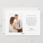 クリスマス結婚の新婚の写真白 シーズンカード (裏面)