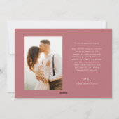 クリスマス結婚の新婚フォトピンク シーズンカード (裏面)