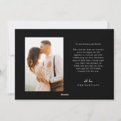 クリスマス結婚の新婚フォトブラック シーズンカード (裏面)