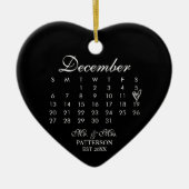 クリスマス結婚の新着日 セラミックオーナメント (正面)