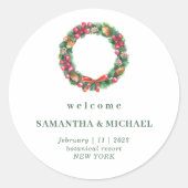 クリスマス結婚の森の秋の冬 ラウンドシール (正面)