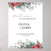 クリスマス結婚の歓迎サイン ポスター (正面)