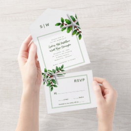 クリスマス結婚の海の星が一斉に輝く オールインワン招待状