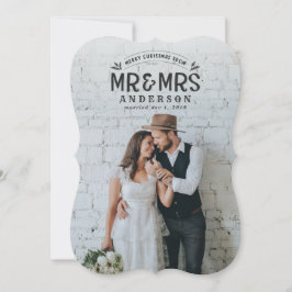 クリスマス結婚の発表写真カード シーズンカード