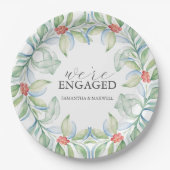 クリスマス結婚の紙プレート水彩リース ペーパープレート (正面)