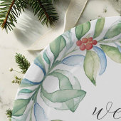 クリスマス結婚の紙プレート水彩リース ペーパープレート