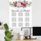 クリスマス結婚の緑の9テーブルの座席表 ポスター (ホームオフィス)