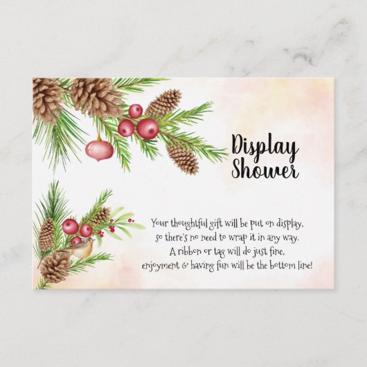 クリスマス結婚の表示ブライダルシャワー エンクロージャーカード (正面)