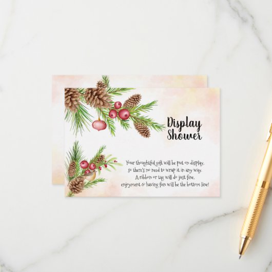 クリスマス結婚の表示ブライダルシャワー エンクロージャーカード (正面/裏面インサイチュ)