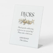 クリスマス結婚の金ゴールドガーランドの好意テーブルのサイン 台座サイン (正面)