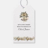 クリスマス結婚の鐘とホリーの好意 ギフトタグ (正面)