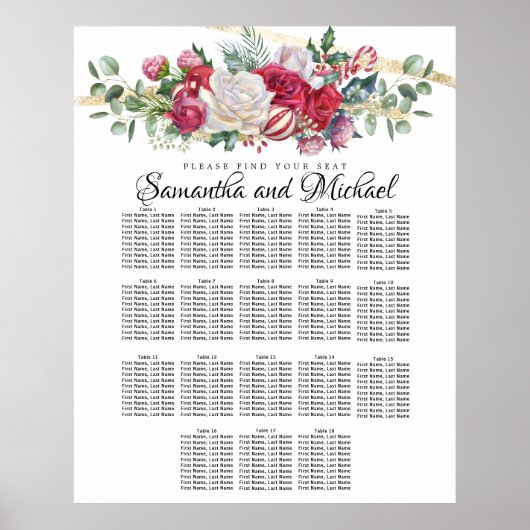 クリスマス結婚の18テーブルの座席表 ポスター (正面)