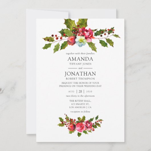 クリスマス結婚の 招待状 (正面)