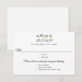 クリスマス結婚またはイベント3 Entree RSVP応答 出欠カード (正面/裏面)