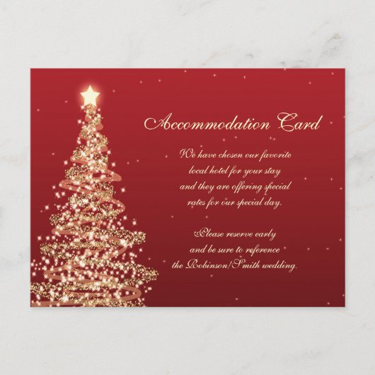 クリスマス結婚アコモデーションレッド金ゴールド ポストカード (正面)