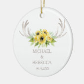 クリスマス結婚オーナメントフォトサンフラワー〔雄ジカの〕枝角 セラミックオーナメント (左)