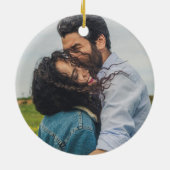 クリスマス結婚オーナメントフォトサンフラワー〔雄ジカの〕枝角 セラミックオーナメント (裏面)