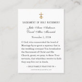 クリスマス結婚カトリック祈りの言葉カード プレイスカード (裏面)