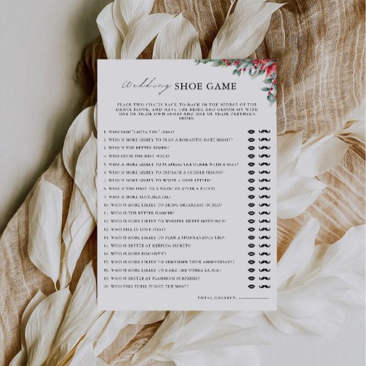 クリスマス結婚シューゲームテンプレート。 招待状