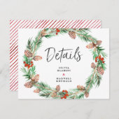 クリスマス結婚ズゲスト詳細エンクロージャ エンクロージャーカード (正面/裏面)