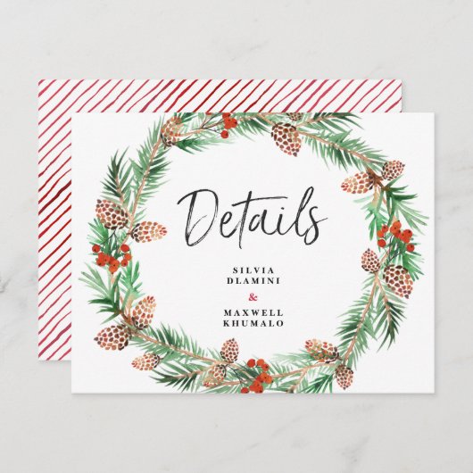 クリスマス結婚ズゲスト詳細エンクロージャ エンクロージャーカード (正面/裏面)